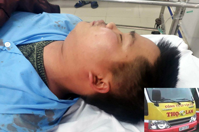 Tài xế Trường được đưa tới Bệnh viện sau khi bị nhóm thanh niên chưa rõ danh tính đánh trọng thương