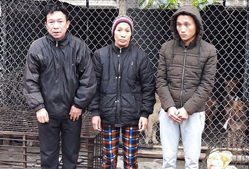 Các nghi can tại cơ quan điều tra. Ảnh: C.A