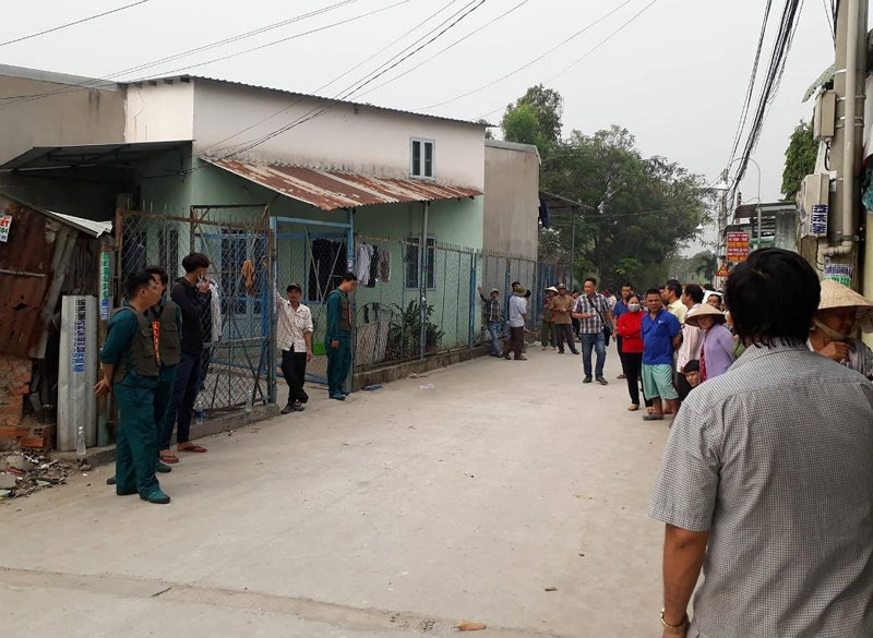 Khu nhà trọ nơi xảy ra vụ án cơ quan Công an tiến hành thực nghiệm hiện trường