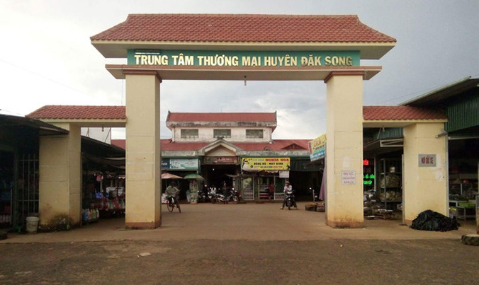Chợ Đắk Song nơi xảy ra sự việc.