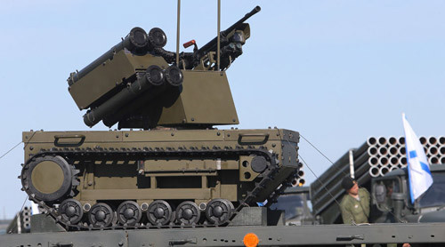 Robot chiến đấu “Platform-M” của quân đội Nga. Ảnh: Sputnik.