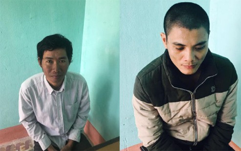 2 đối tượng tại cơ quan điều tra. Ảnh: Thanhhoaplus.