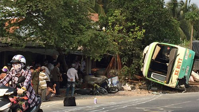 Hiện trường vụ tai nạn giao thông.