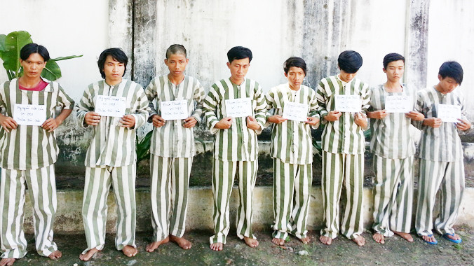 Các đối tượng tại công an.