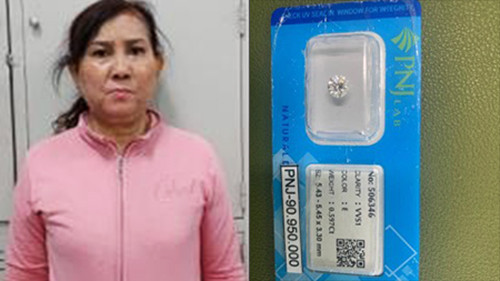 Phan Ngọc Phượng và viên kim cương trị giá 100 triệu đồng