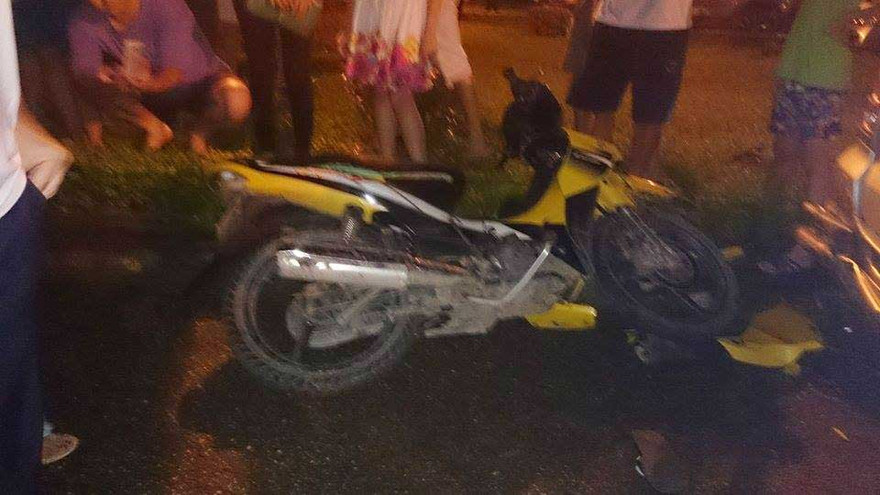 Chiếc xe máy của hai tên cướp.