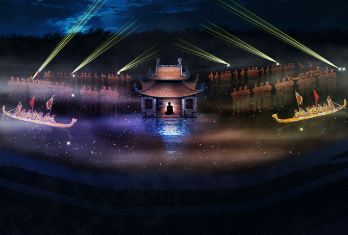 Phối cảnh sân khấu “Tinh hoa Bắc Bộ”.