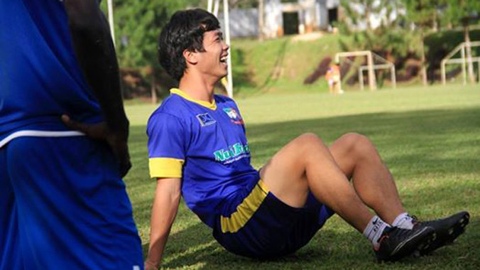 Hình ảnh của Công Phượng trong buổi tập mới nhất. Ảnh: HAGL