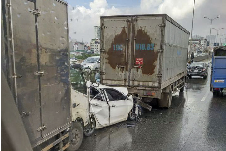 Hiện trường vụ tai nạn.