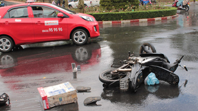 Hiện trường vụ tai nạn.