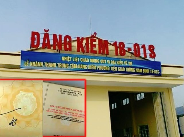 Hình ảnh giấy chứng nhận đăng kiểm có chữ ký được cho là của ông Nguyễn Đình Phong ký sẵn ngày 6/12/2018.