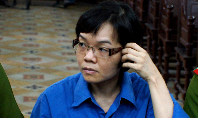 Huỳnh Thị Huyền Như trong một lần hầu tòa. Ảnh: Tân Châu.