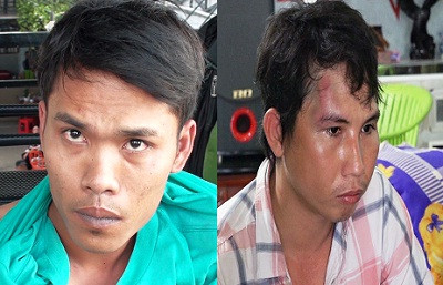 Đối tượng Phạm Út Lớn (trái) và Thái Quốc Thanh.