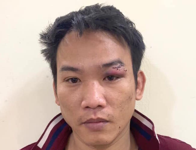 Đối tượng Cường tại cơ quan công an. Ảnh: Công an TP Hà Nội