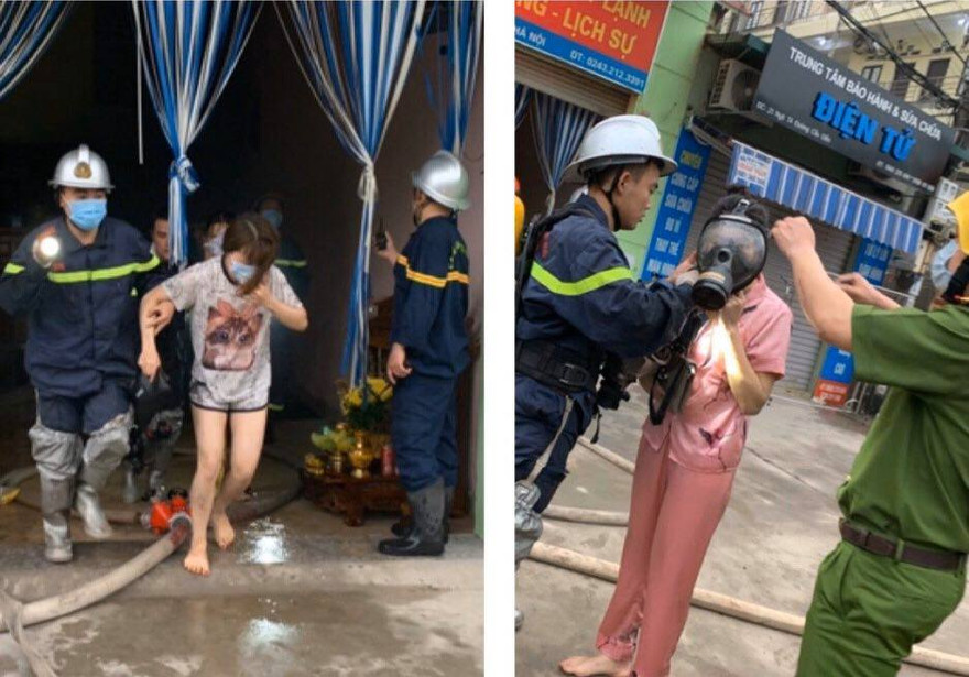 Nhiều người được giải cứu ra ngoài.