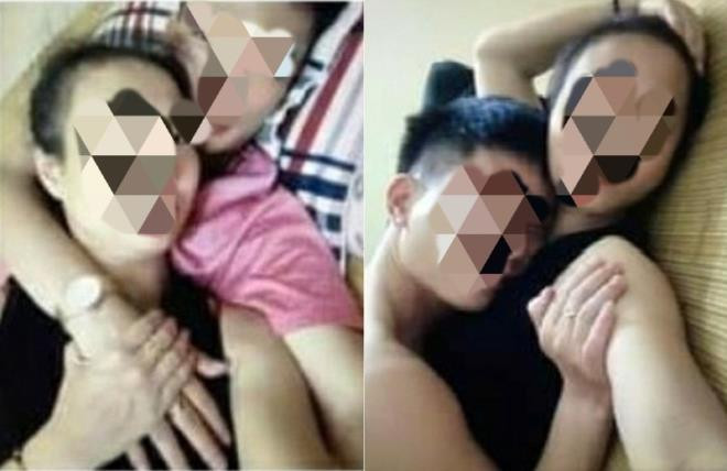 Hình ảnh nhạy cảm của thầy T. được tung lên mạng xã hội.