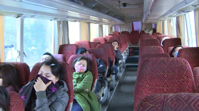 Một chuyến xe vắng khách dịp giáp Tết.