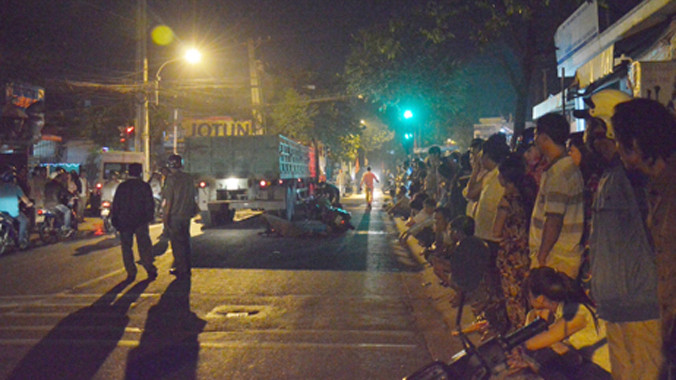 Hiện trường vụ tai nạn khiến một người tử vong.