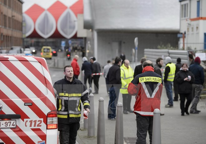 Cảnh sát Bỉ trên đường phố ở Liege. (Nguồn: AFP/TTXVN)
