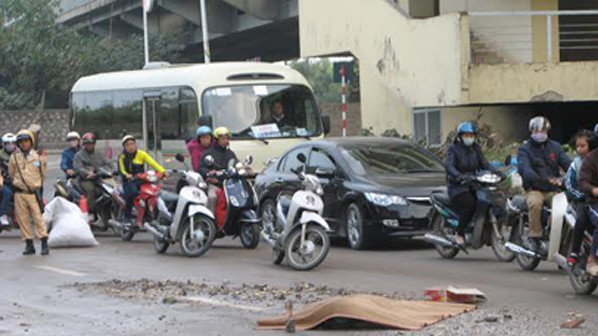 Hiện trường vụ tai nạn.