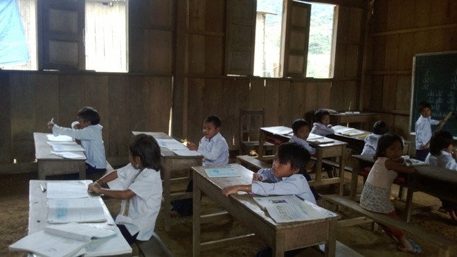 Lớp học ở thôn GLao. 