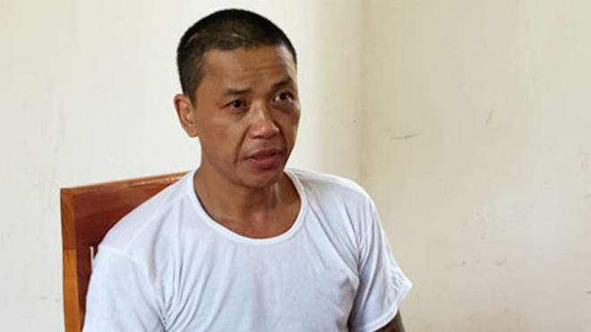 Đối tượng Lợi khai báo tại tại cơ quan Công an. Ảnh: Anh Dũng.