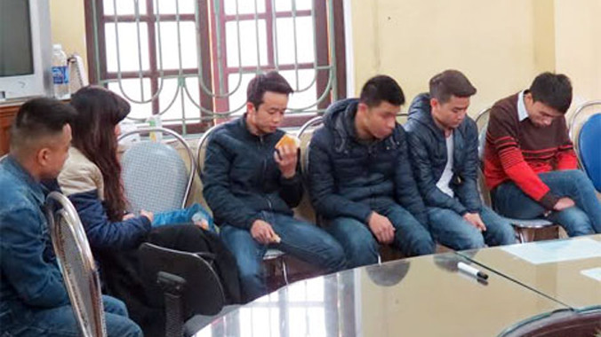 Các đối tượng tại cơ quan điều tra.