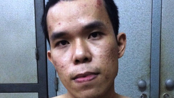 Đối tượng Vinh tại cơ quan công an. Ảnh báo Bình Định