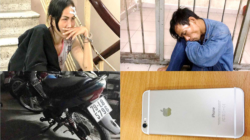 Cảnh sát nổ súng, truy đuổi hai tên cướp như phim hành động.