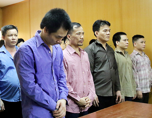 Các bị cáo tại tòa hôm nay