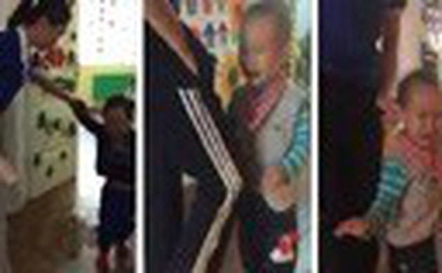 Hình ảnh cô bảo mẫu bạo hành trẻ