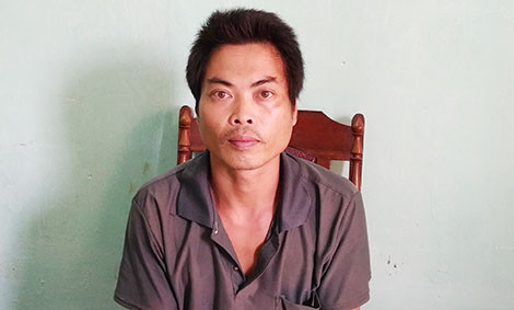 Đối tượng Bàn Văn Hường tại cơ quan Công an