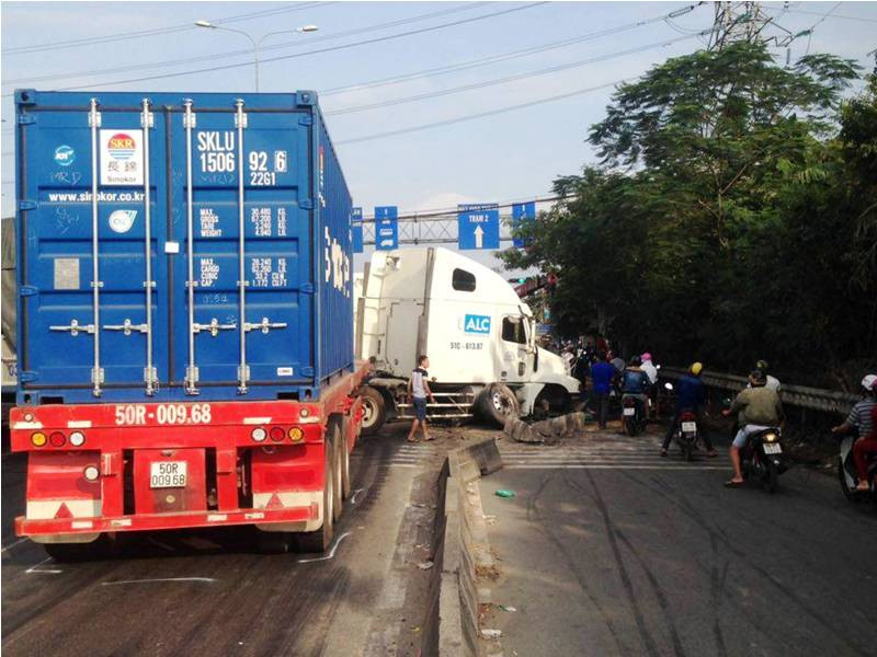 Hiện trường vụ tai nạn.