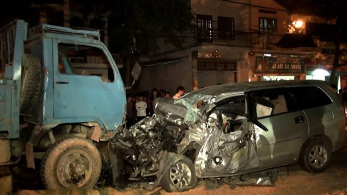 Hiện trường vụ tai nạn. Ảnh: Nguyễn Văn Tý/Vietnam+.