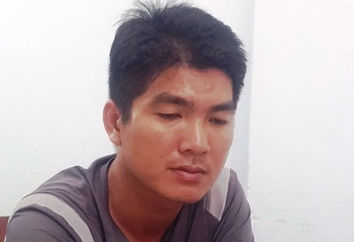 Trần Minh Phông ở cơ quan công an