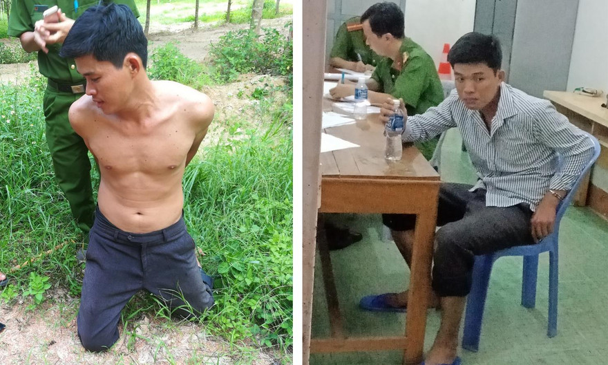 ​Đối tượng Nguyễn Văn Đại Nhân lúc bị bắt và tại cơ quan Công an