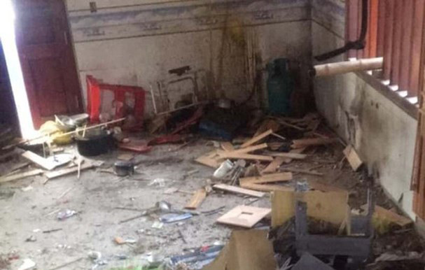 Hiện trường vụ nổ mìn