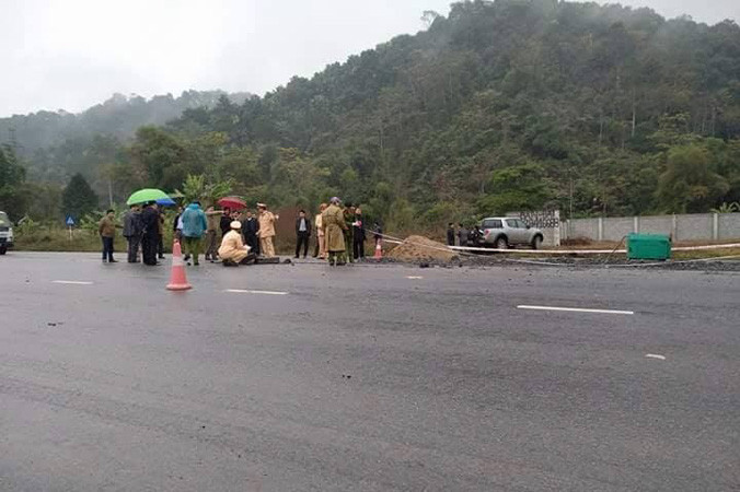 Hiện trường vụ tai nạn.