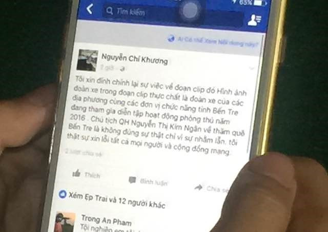 Facebook của Khương đăng lời xin lỗi sau khi tung tin xuyên tạc, sai sự thật