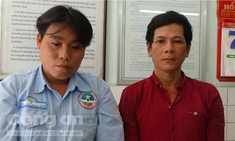 Đối tượng Viên Tố Thái Hùng (bên phải) và Võ Văn Châu