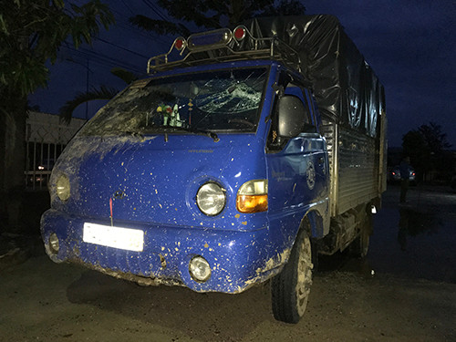 Chiếc xe tải Toàn lái đi ăn trộm. Ảnh: Công an cung cấp