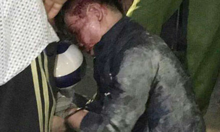 Đối tượng bị khống chế sau khi gây án