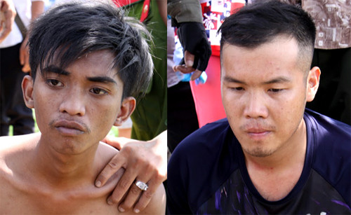 Hai tên cướp bị khống chế sau khi tháo chạy 15 km