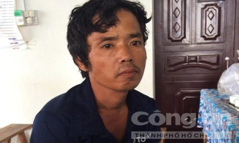 Đối tượng Mạnh tại cơ quan công an