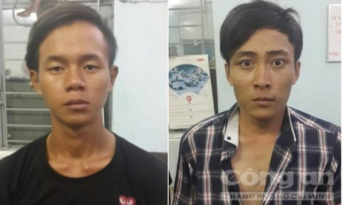Hai đối tượng Lê Hoàng Tuấn, Phan Thành Tâm (từ trái qua). Ảnh: Công an TP Hồ Chí Minh