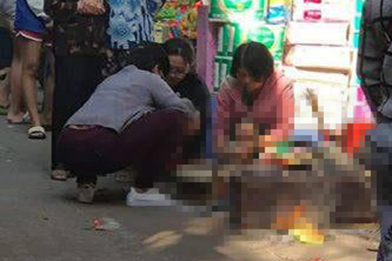 Khu vực phát hiện thi thể bé sơ sinh.