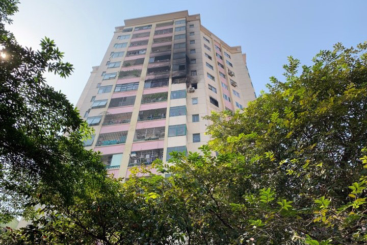 Tòa chung cư nơi xảy ra hỏa hoạn.