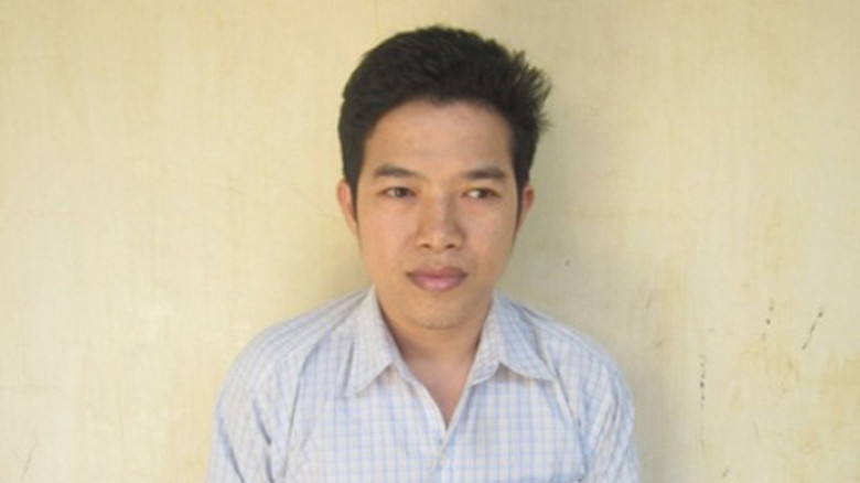 Đối tượng Lê Huỳnh Thương Minh tại cơ quan công an.