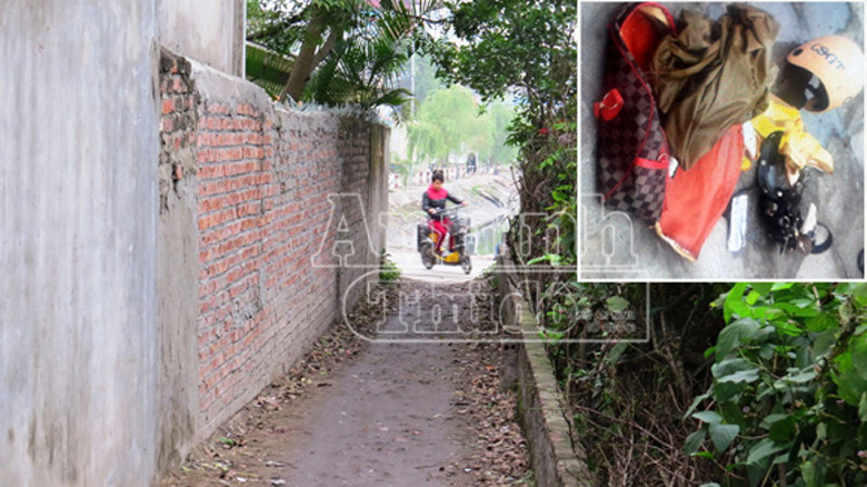  Nơi hung thủ bỏ lại chiếc xe máy cướp được của Trung úy Thắng, và quân tư trang của Trung úy Vũ Thế Thắng được hung thủ vứt xuống cống.