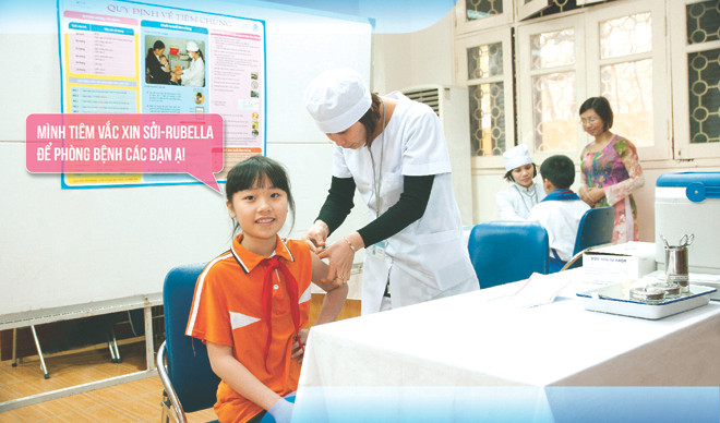 Hãy đưa trẻ em từ 1 đến 14 tuổi đi tiêm vắc xin sởi - Rubella trong chiến dịch